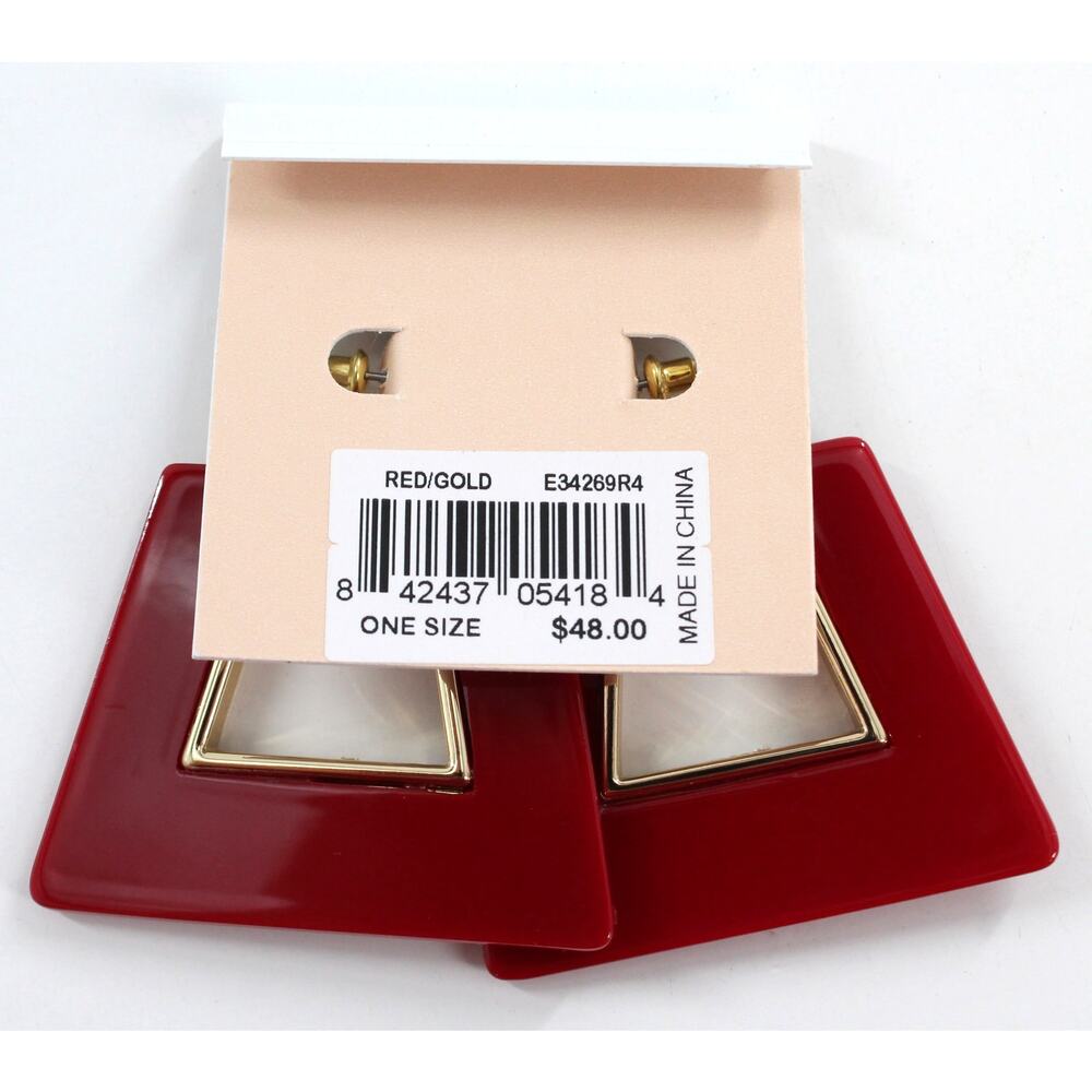 Rebecca Minkoff Triangular Resin Drop Earrings $48 Tags #RM330 - Picture 3 of 3